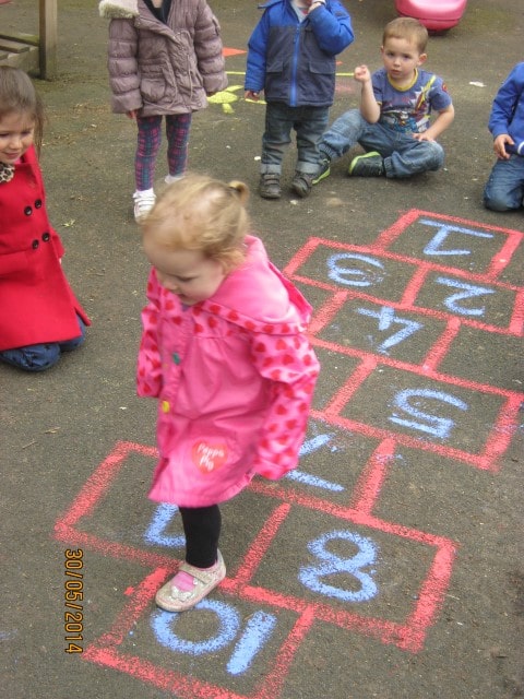 Enjoying group and team games in the secure garden.